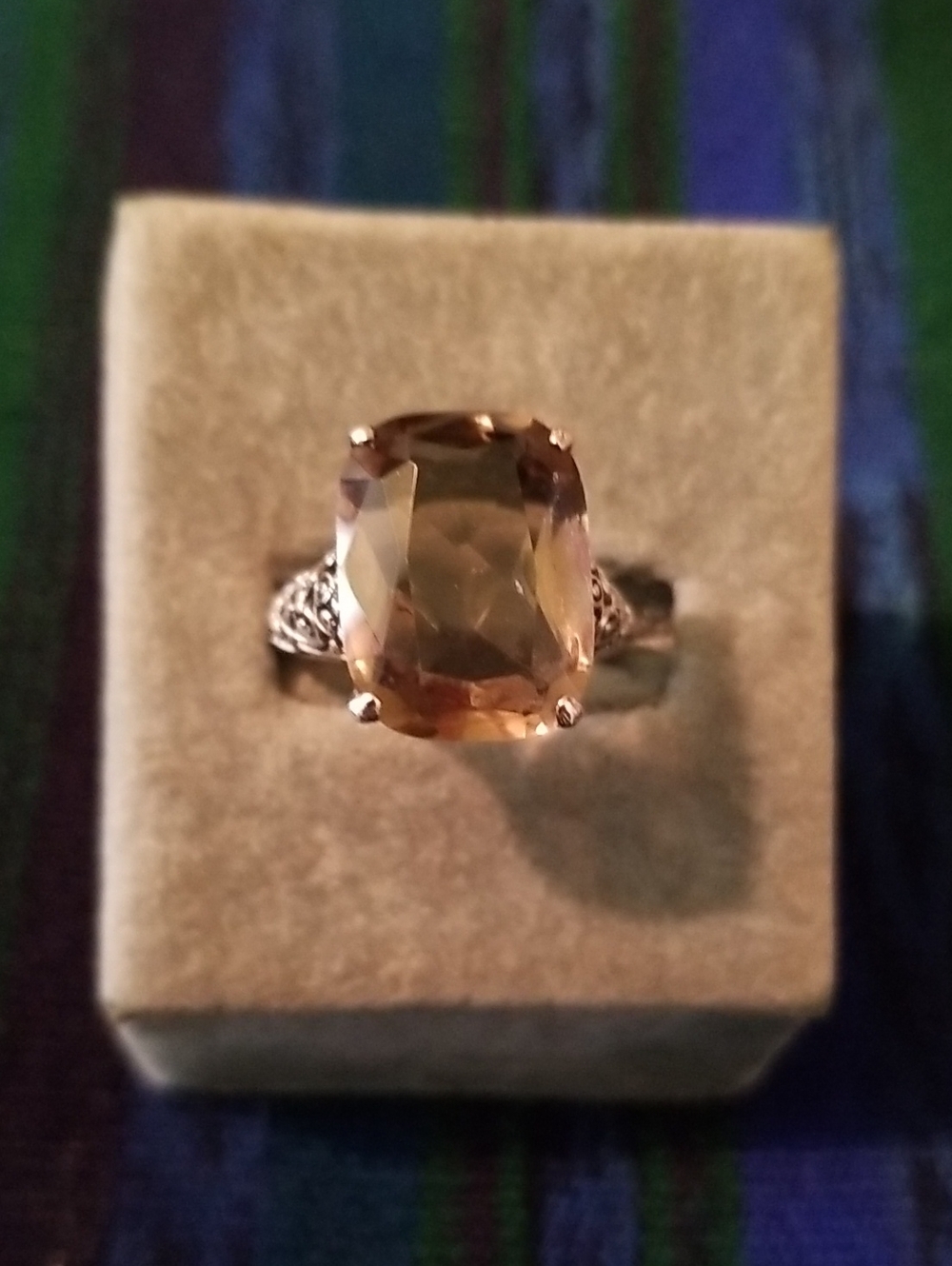 Silver ring with Smoky Topaz Stone